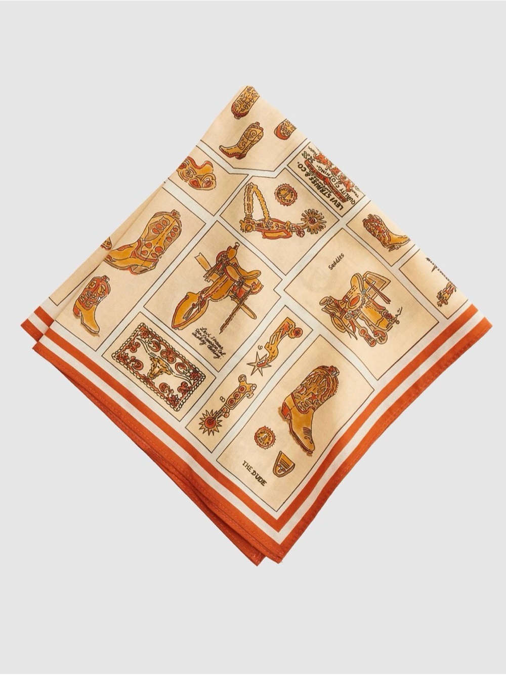 Levi’s Cream and Orange Western Print scarf